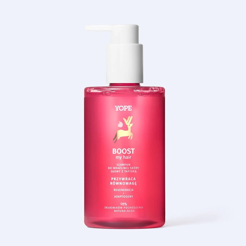 Yope Boost my Hair Szampon do Wrażliwej Skóry Głowy z Tapioką i Adaptogenem 300ml